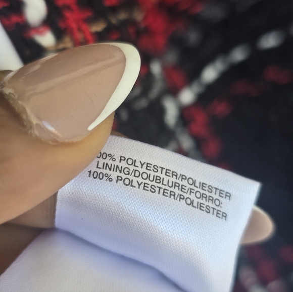 Kasper Plaid Tweed Blazer Jacket Sz 14 Women Red Black Velvet Collar Trim New - Picture 13 of 15